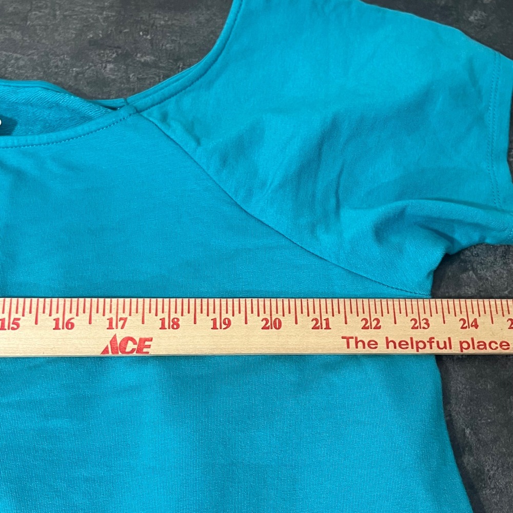 Torrid Callie Tshirt Dress Plus Size 2X Off Shoulder Teal NWT Short Sleeve Belt - Picture 4 of 7